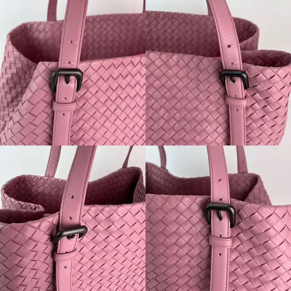 Bottega Venetta Nappa Intrecciato Large Seamless Rose Pink tote Bag